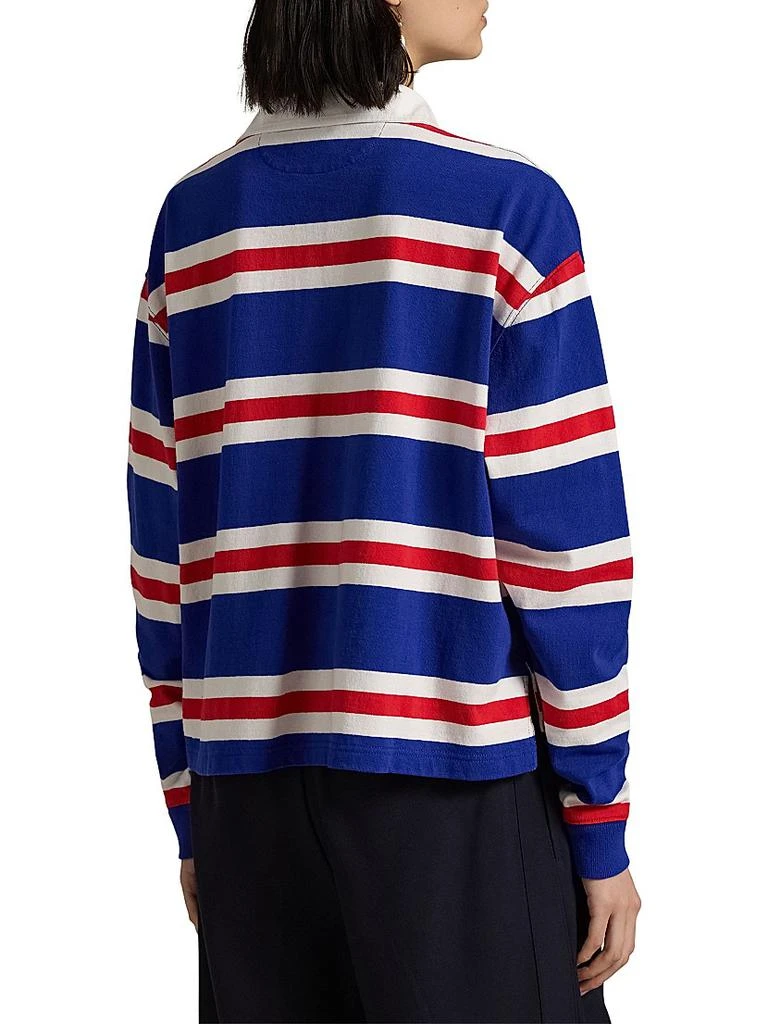 Ralph Lauren Striped Jersey Cropped Rugby Shirt 4