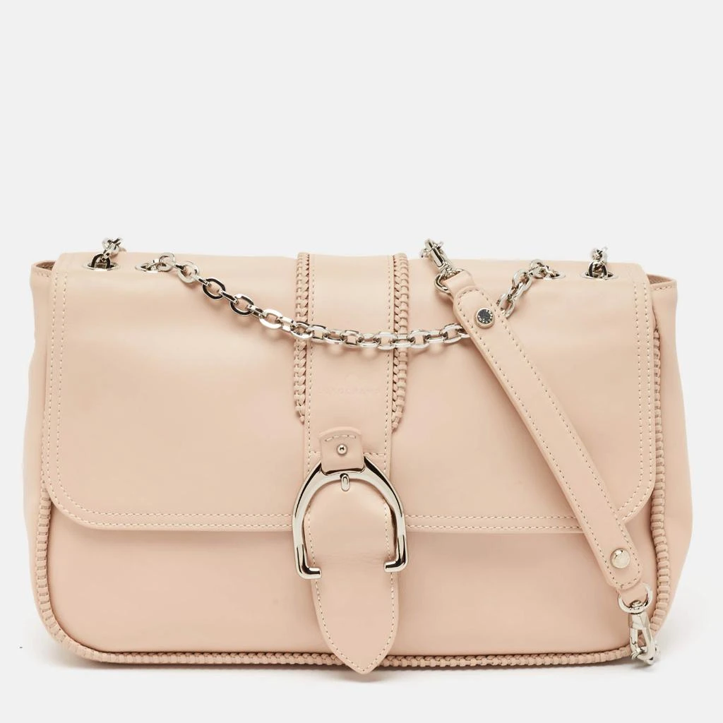 Longchamp Light Peach Leather Amazone Shoulder Bag 1