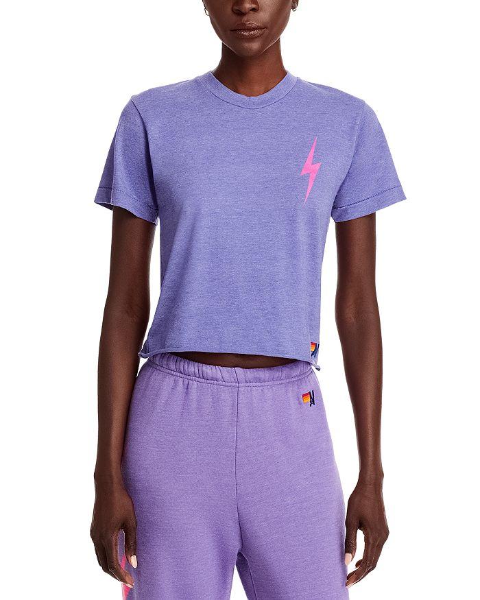 Aviator Nation Bolt Boyfriend Cropped Tee