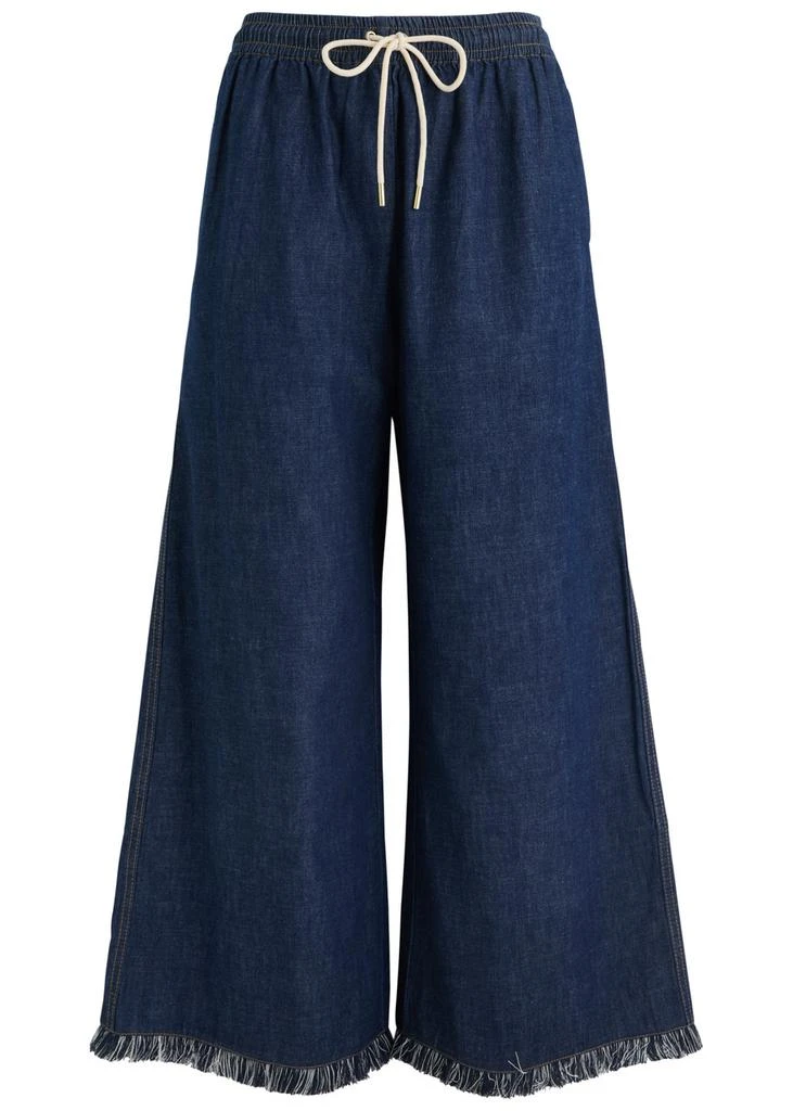 Zimmermann Rhiannon fringe-trimmed denim trousers 1