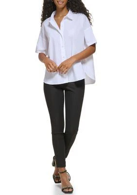 Calvin Klein Klein Womens Essential Short Sleeve Poplin Shirt 3