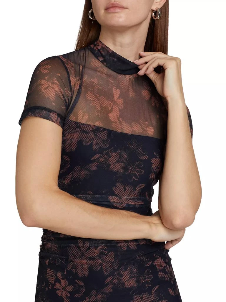 Amanda Uprichard Dominique Floral Illusion Body-Con Midi-Dress 6