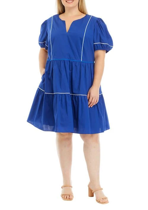 English Factory Factory Plus Size Piping Detail Mini Dress 1