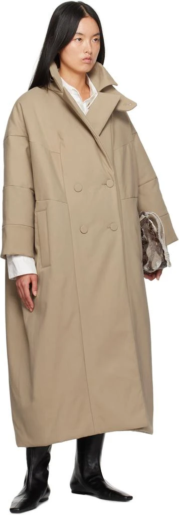 Dries Van Noten Beige Long Cocoon Coat 4