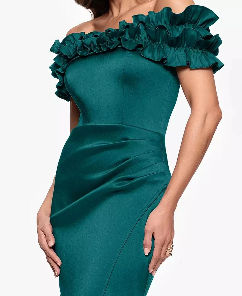 XSCAPE Women's Ruffled Off-The-Shoulder Long Dress 4