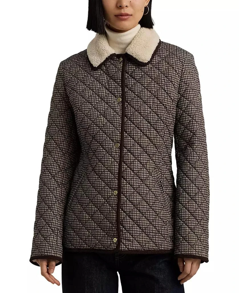 Ralph Lauren Petite Faux-Sherpa-Collar Quilted Coat 1