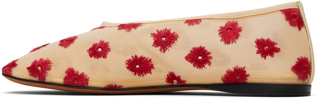 Proenza Schouler Beige Tee Embroidered Ballerina Flats 3