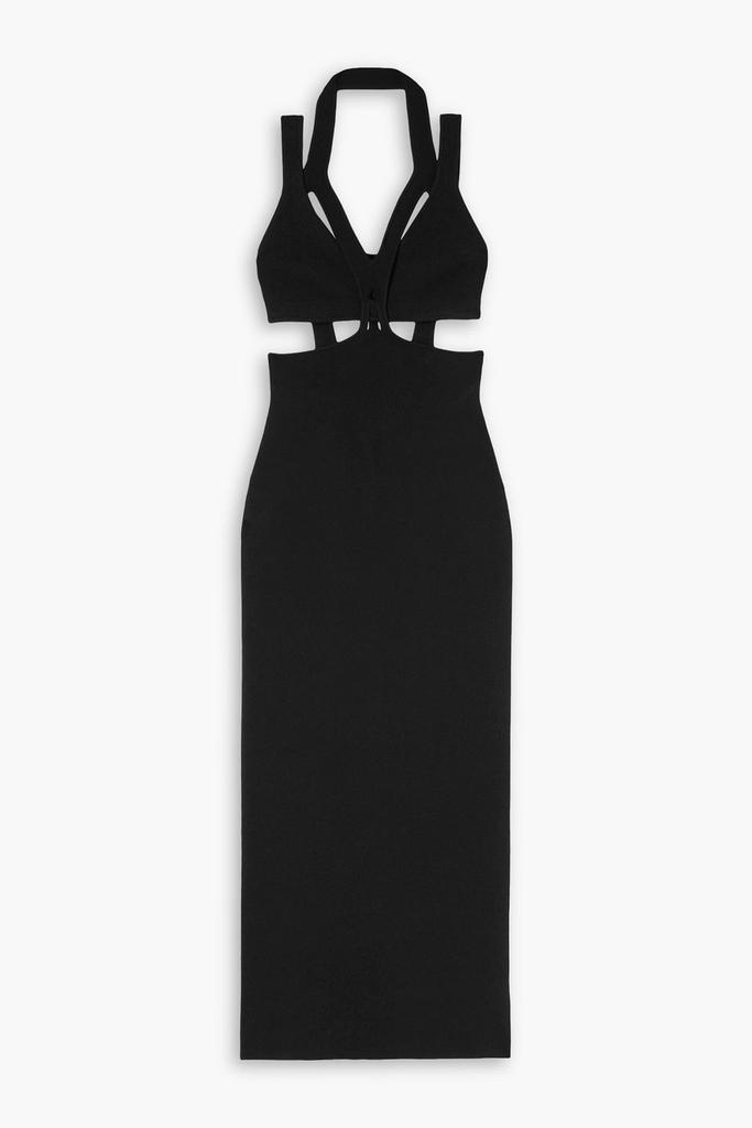 Dion Lee Interlink cutout layered stretch-crepe and ribbed-knit midi dress