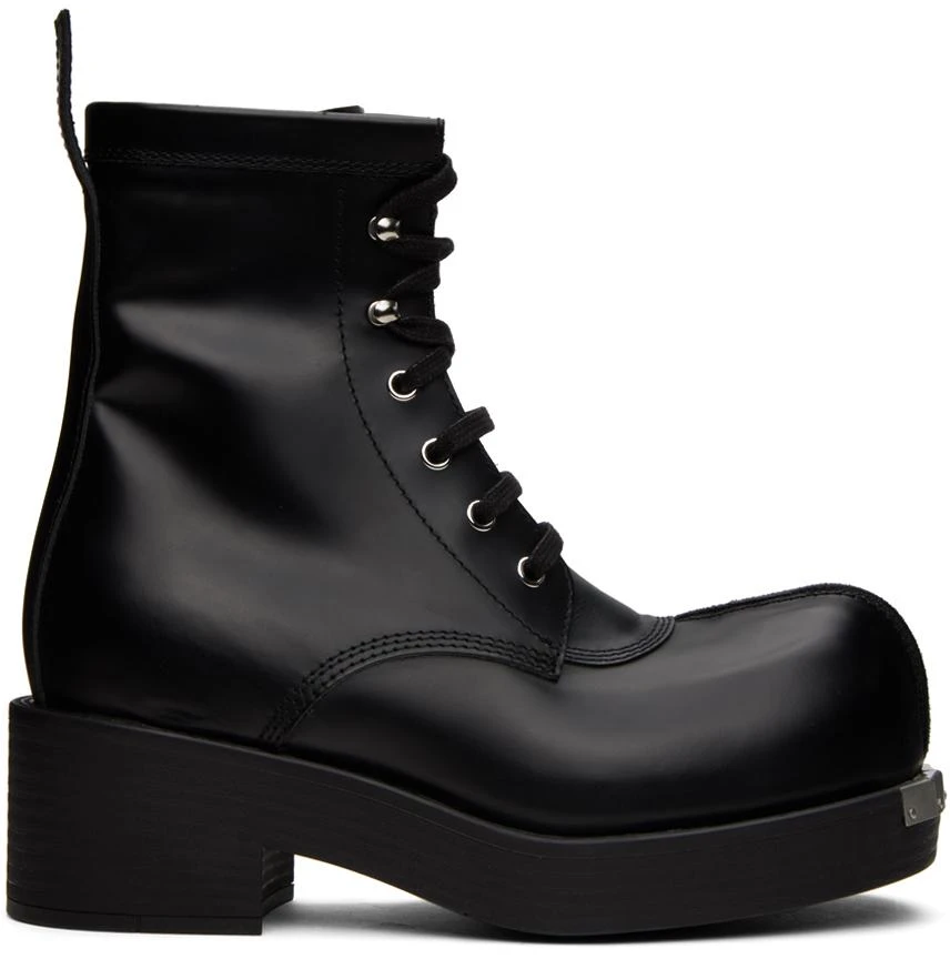 MM6 Black Patent Leather Ankle Boots 1