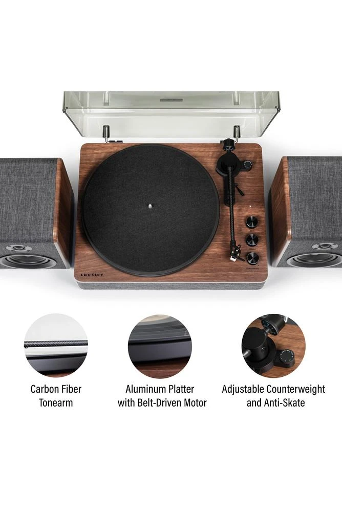 Crosley Nocturne Bluetooth® Record Player & Speakers 7
