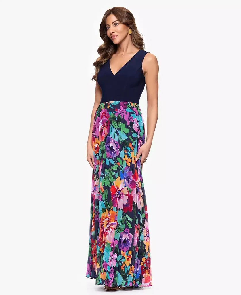 XSCAPE Women
s V-Neck Printed-Skirt Gown 3