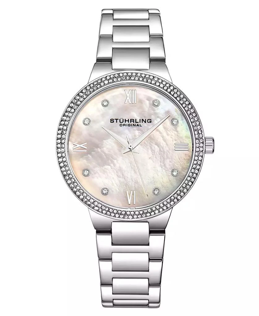 Stuhrling Women's Quartz Silver-Tone Link Bracelet Watch 38mm 1