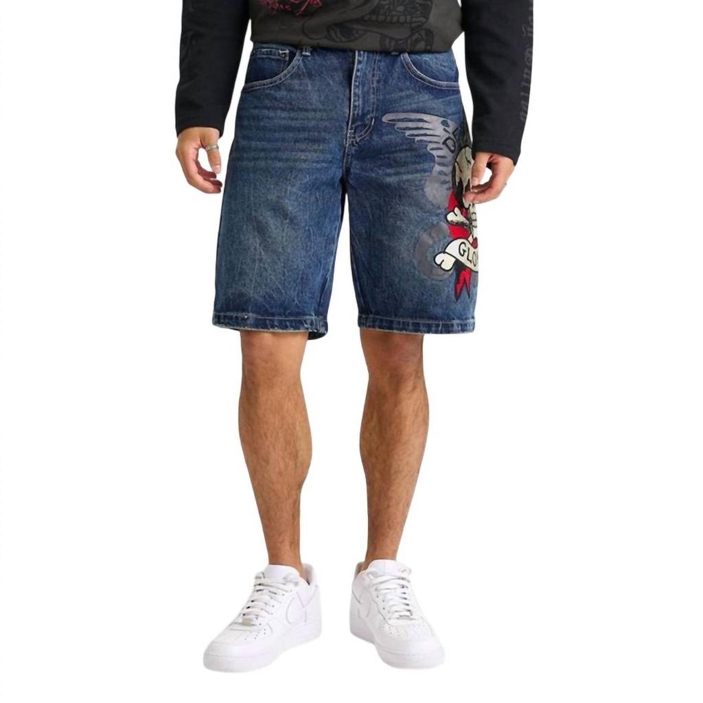 Shop Men's Ed Hardy Death or Glory Denim Shorts on Sale at