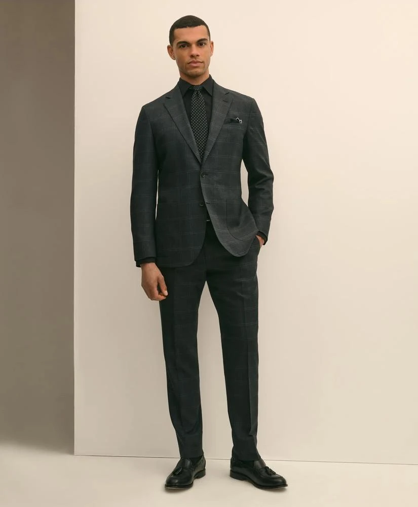 Brooks Brothers Brooks Brothers Explorer Collection Slim Fit Wool Windowpane Suit Pants 1