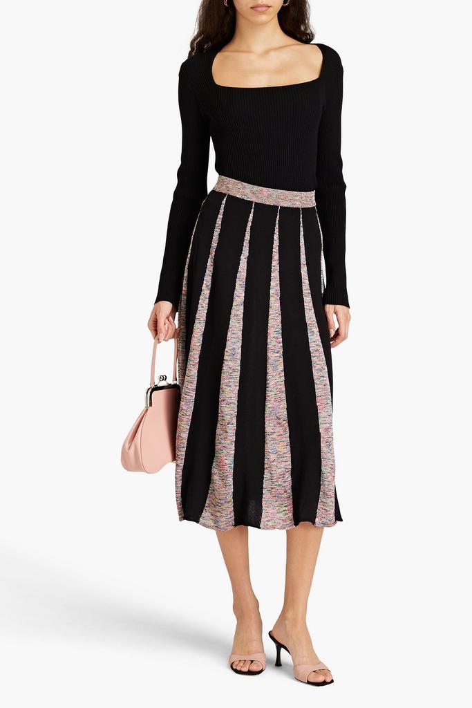 Boutique Moschino Space-dyed ribbed-knit midi skirt