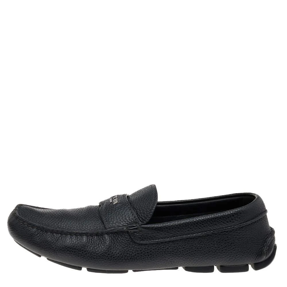 Prada Prada Black Leather Slip On Loafers Size 42.5 2
