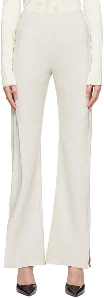 Yuzefi Off-White Acetate Trousers 1