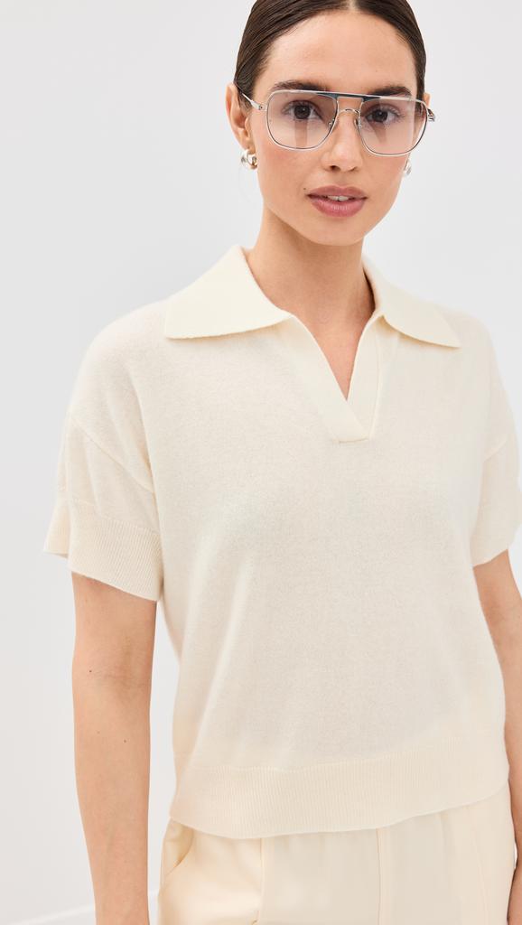 Sablyn Cashmere Mirabelle Relaxed Short Sleeve Polo