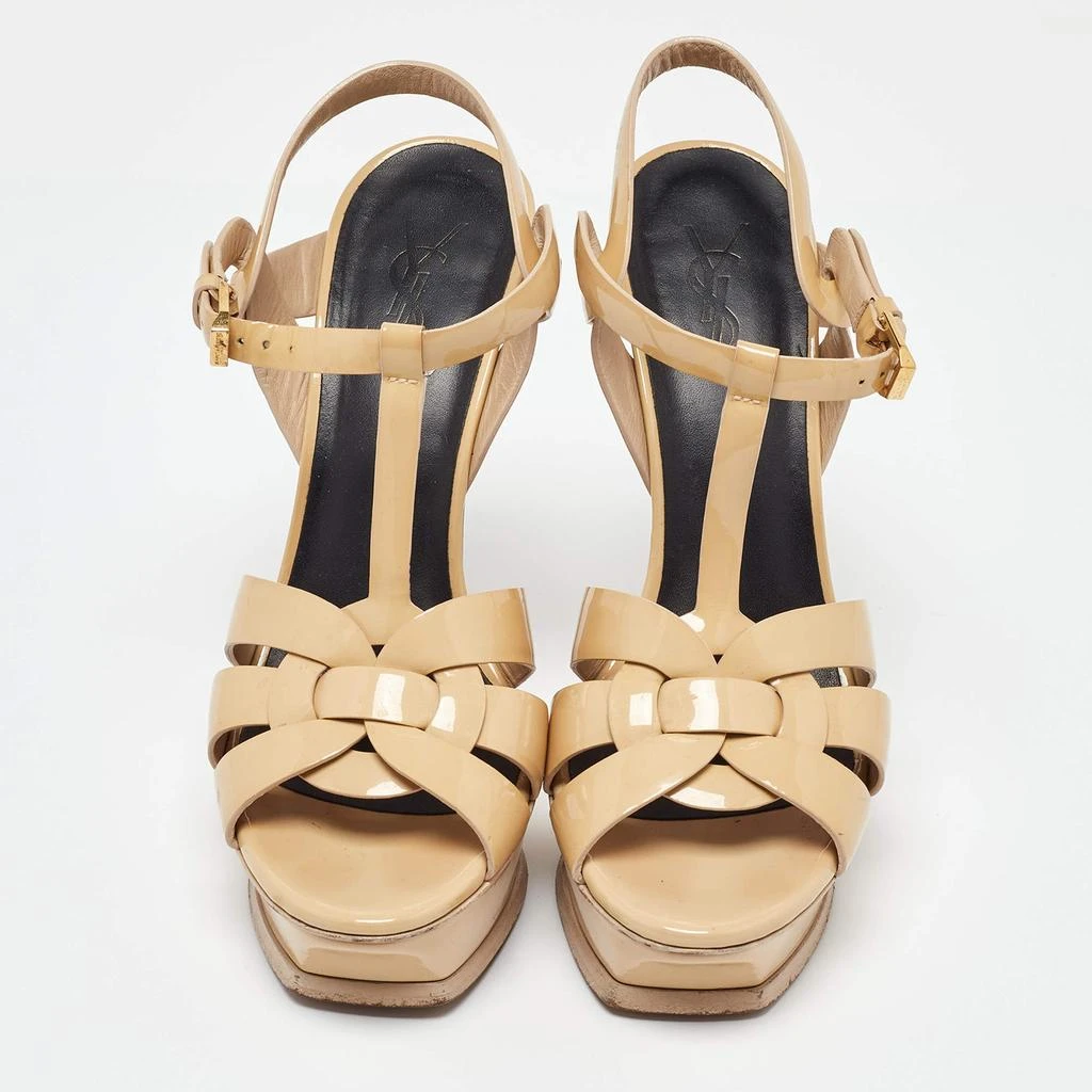 Yves Saint Laurent Saint Laurent Beige Patent Leather Tribute Sandals Size 38 3