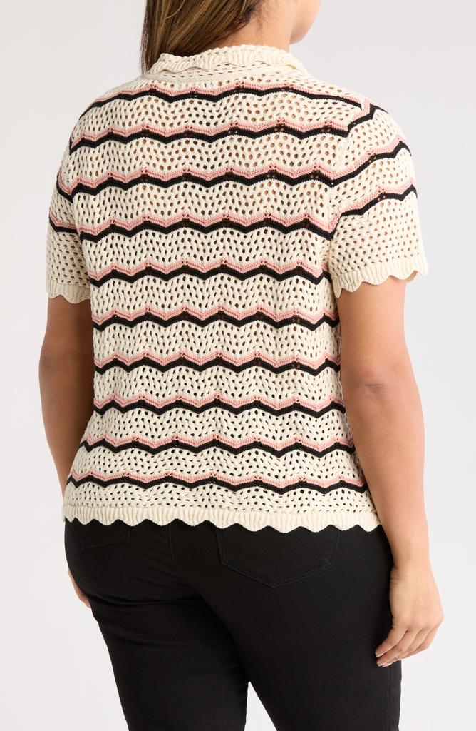 DR2 by Daniel Rainn Scalloped Open Stitch Sweater
