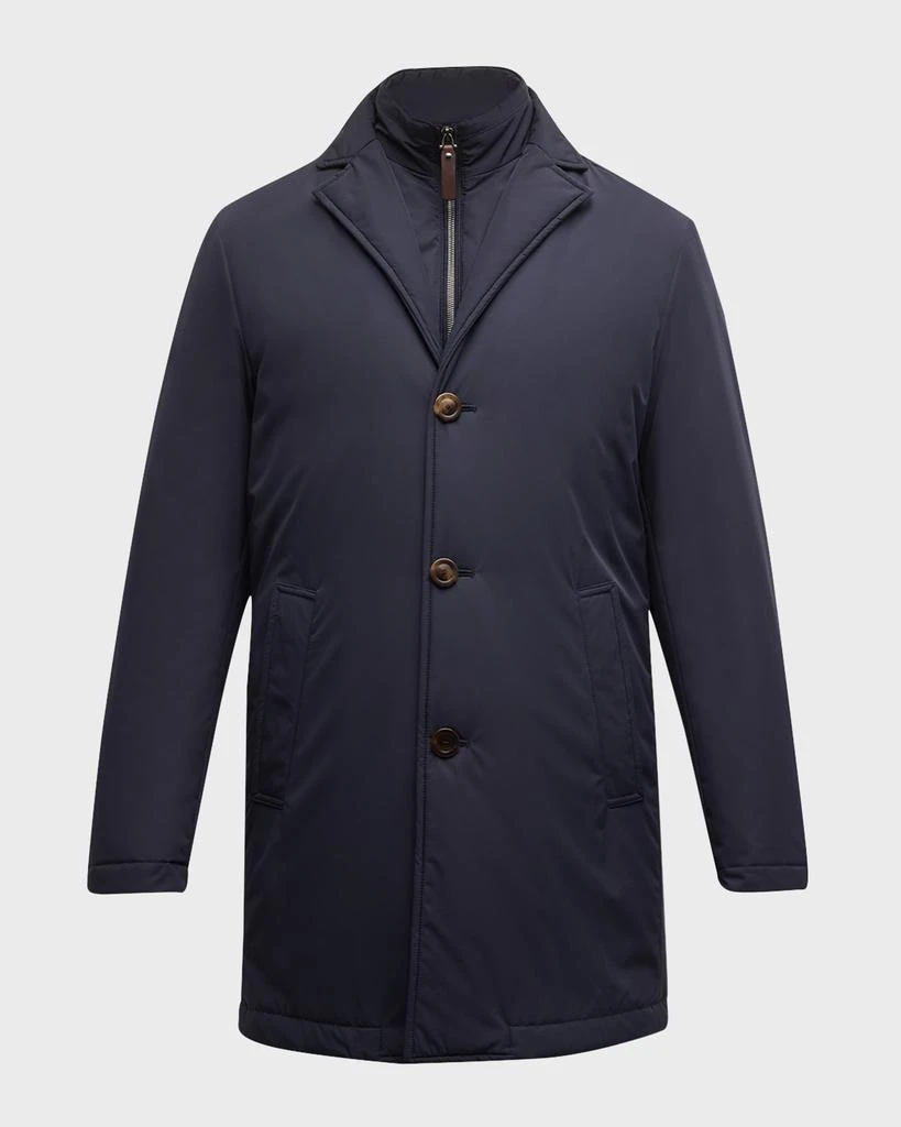 Canali Men's Tech Topcoat with Detachable Bib 1
