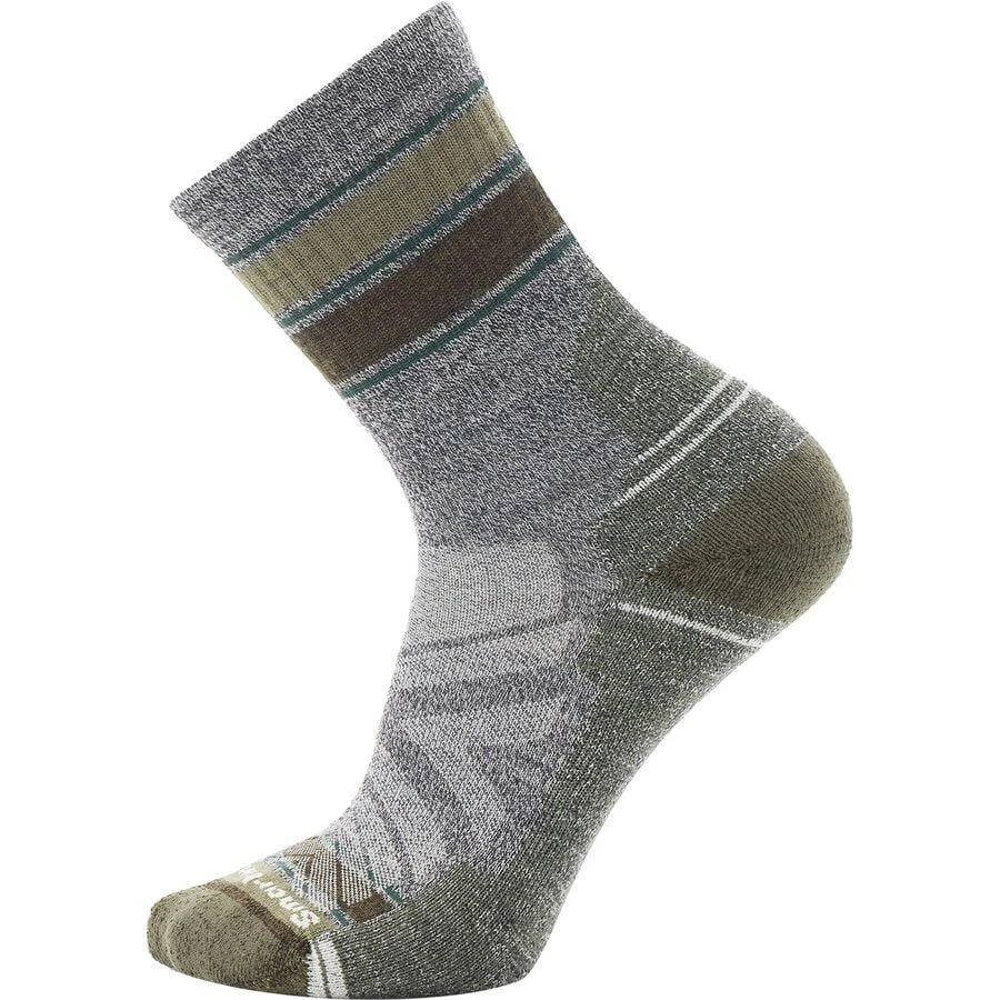 SmartWool Performance Hike Light Cushion Striped Mid Crew Sock 1