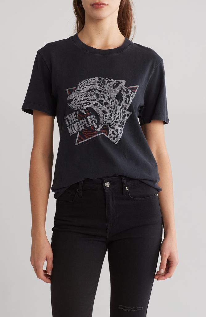 The Kooples Cheetah Jersey Graphic T-Shirt