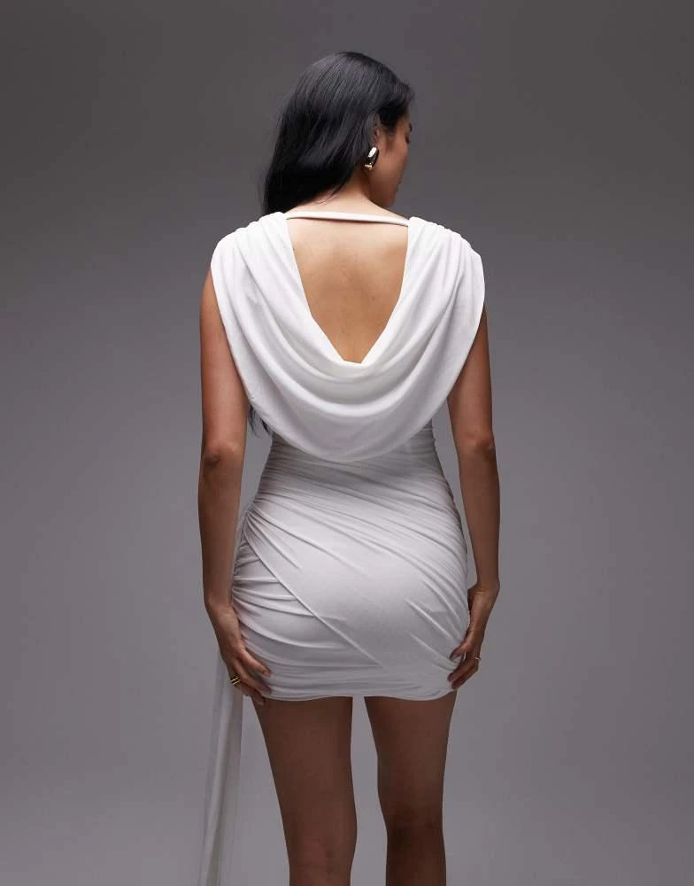 strapless open back dress Ayana Open Back Mini Dress in Off White Linen , Cut Out