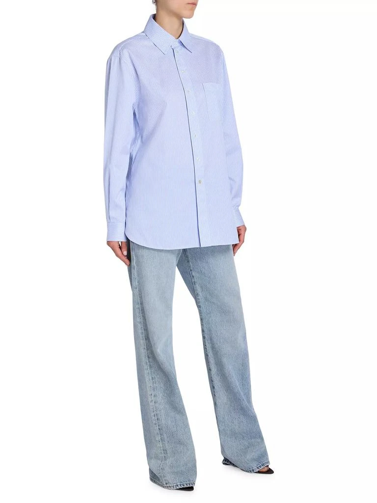 Yves Saint Laurent Monogram Shirt in Striped Cotton Poplin 2