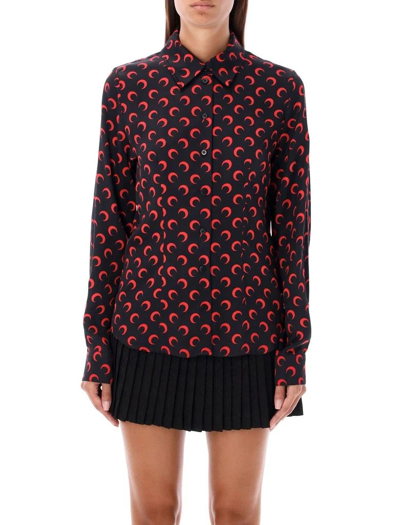 MARINE SERRE Marine Serre Moon Printed Long-Sleeved Shirt 1