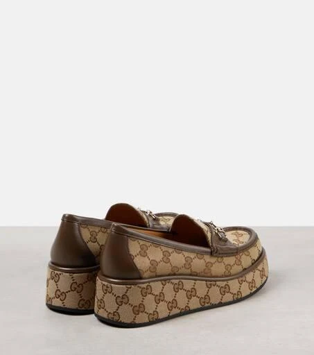 Gucci Horsebit GG Canvas platform loafers 3
