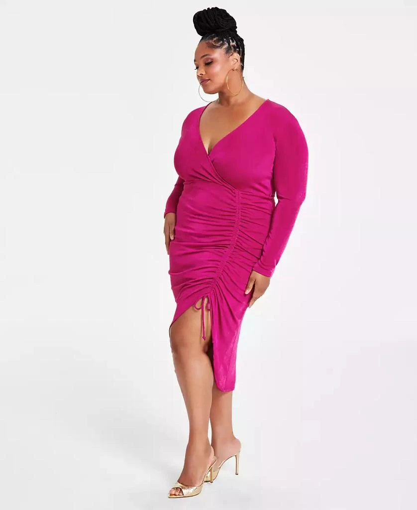 Nina Parker Trendy Plus Size Ruched Slinky Dress 3
