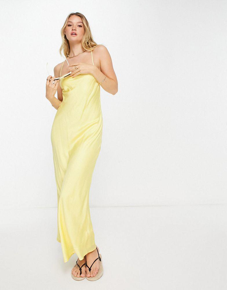 RVCA RVCA X STELLA Ninety slip summer dress in lemon