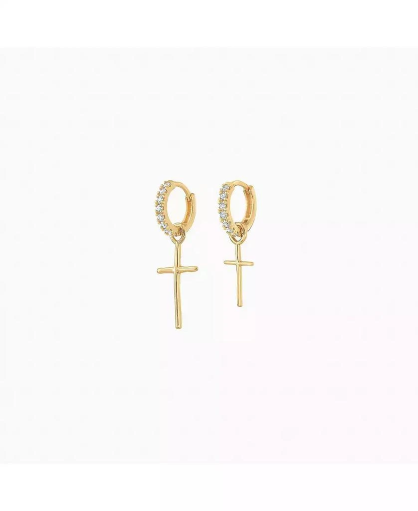 Bearfruit Jewelry Sterling Silver 18k Gold Plated Ariel Cross Mismatched Earrings Trendy
