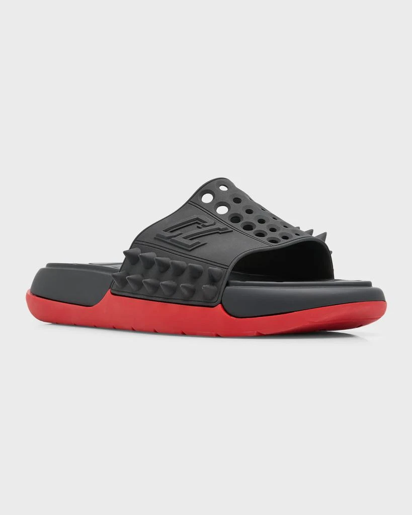 Christian Louboutin Men's Take It Easy Rubber Slide Sandals 2