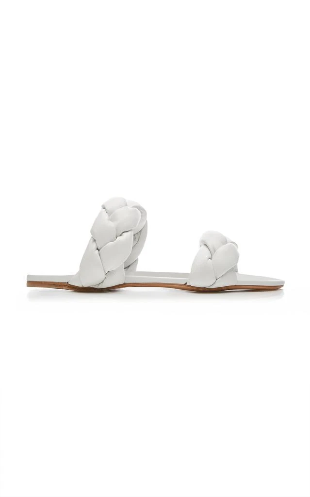 Miu Miu Miu Miu - Puffy Braided Leather Slide Sandals - White - IT 36.5 - Moda Operandi 1