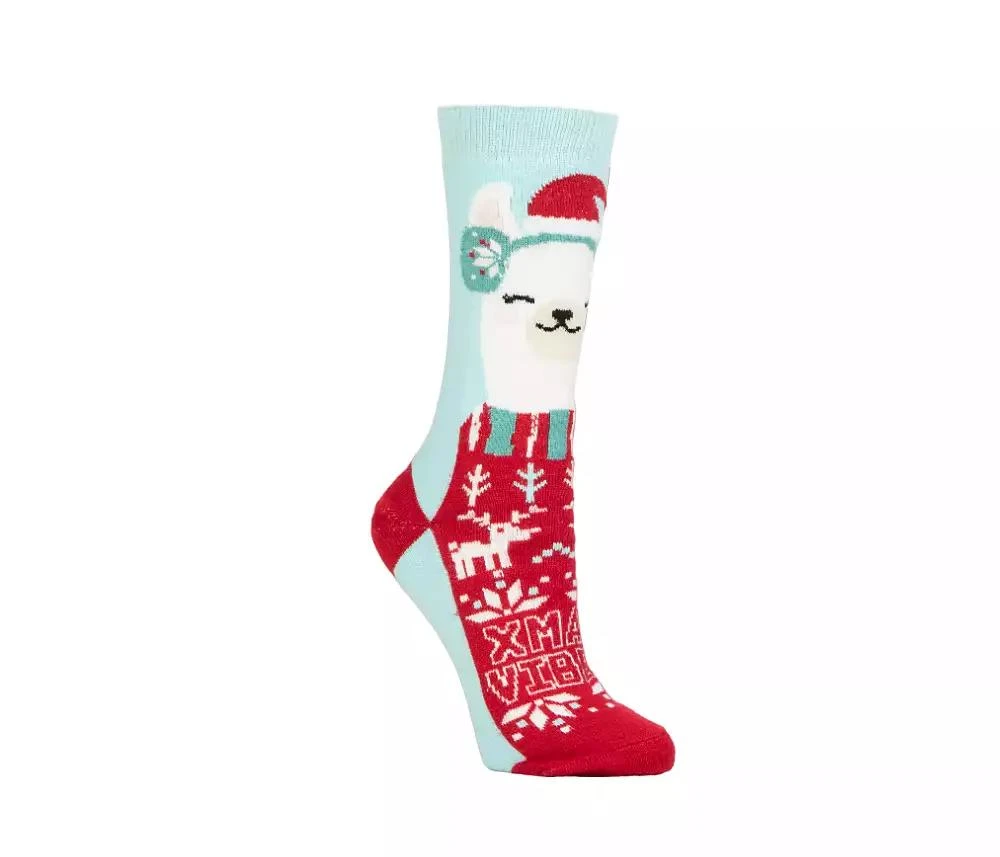 Heat Holders Ultra Lite Ellen Festive Cozy Alpaca Crew Socks 1
