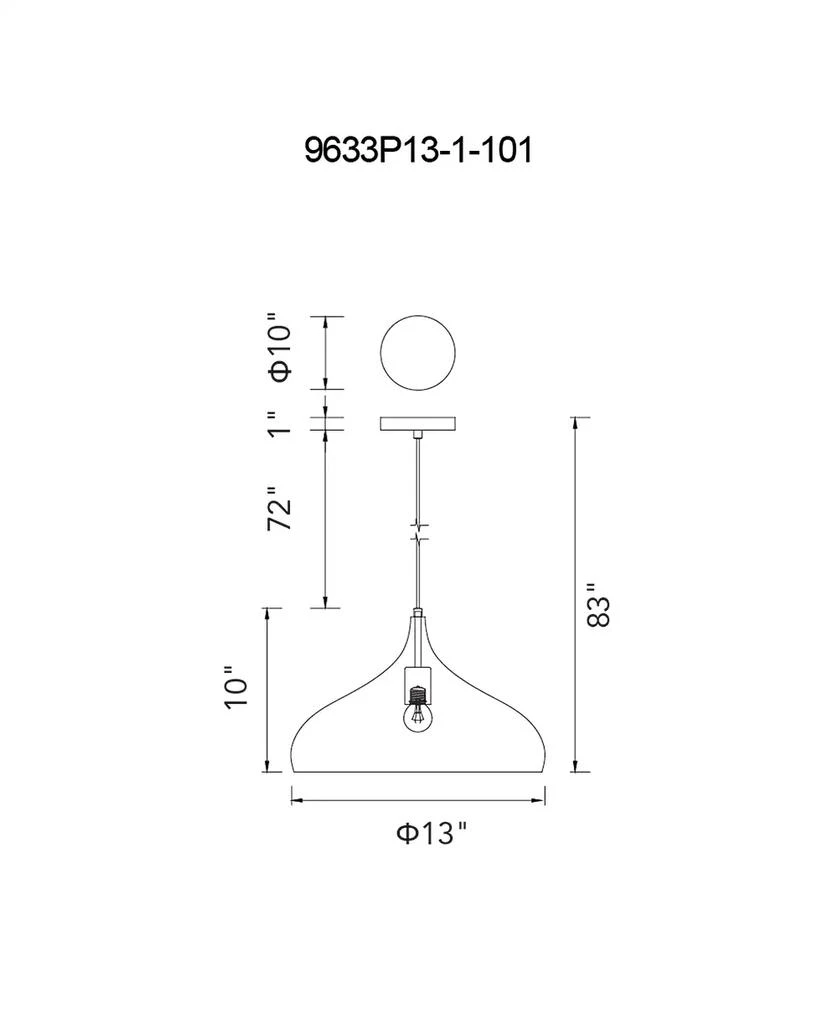 CWI Lighting 13" Metal Dynamic 1 Light Down Pendant 5