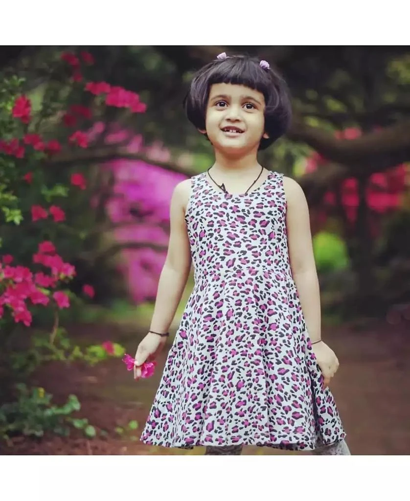 Mightly Toddler Girls Fair Trade Organic Cotton Print Sleeveless Twirl Dress 2