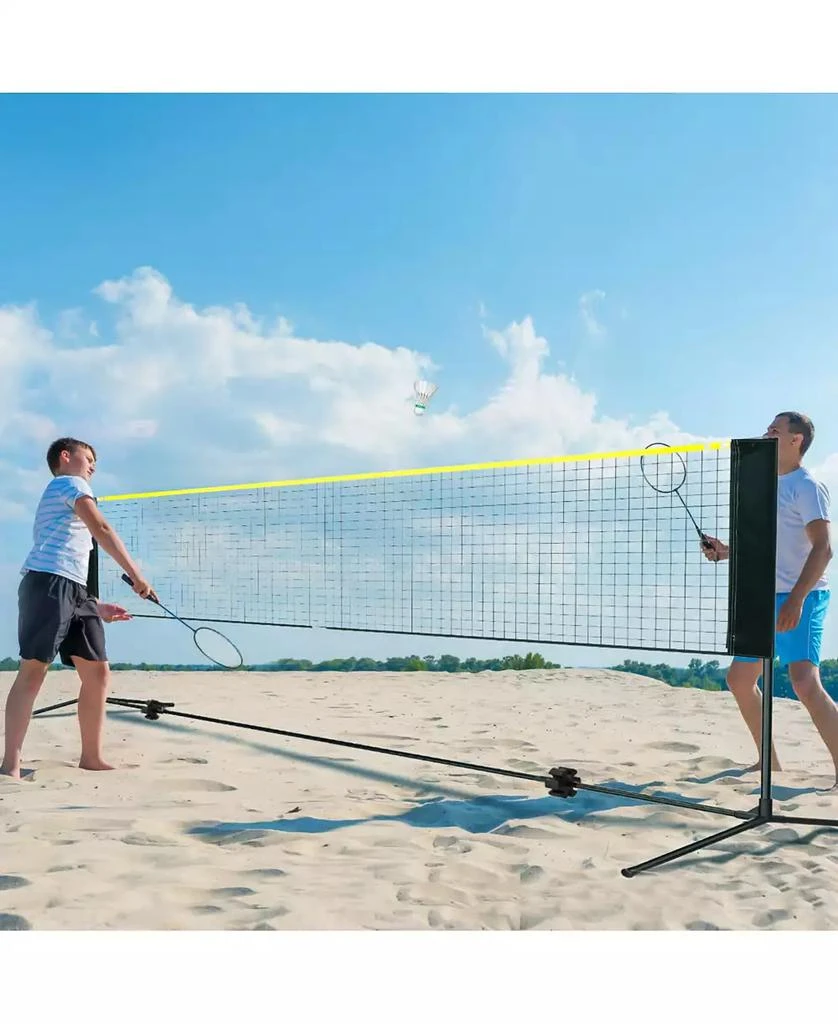 Mecale Adjustable Badminton and Volleyball Net, ft Foldable Pickleball Net with Poles, Stand and Carry Bag for Backyard Indoor Outdoor 2