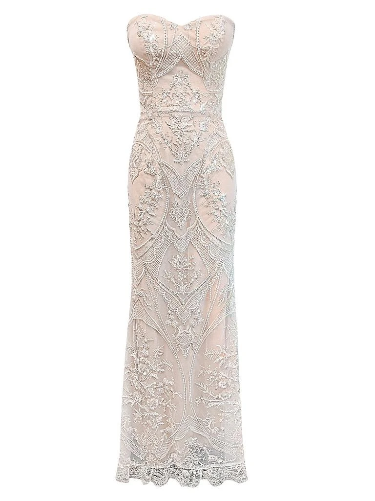 open lace back dress Dress The Population Janelle Sequin Gown main image 1