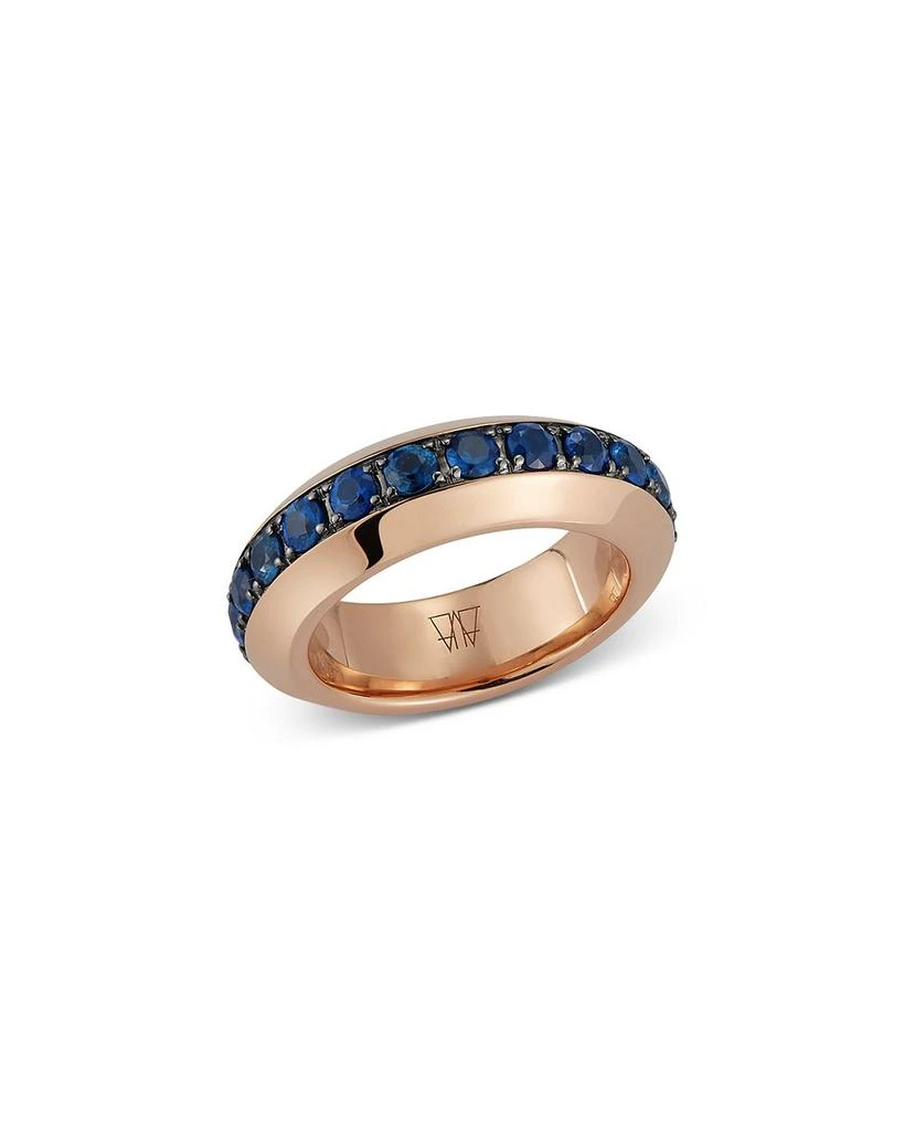 Walters Faith 18K Rose Gold Grant Blue Sapphire Angled Ring, 2.56 tcw 1