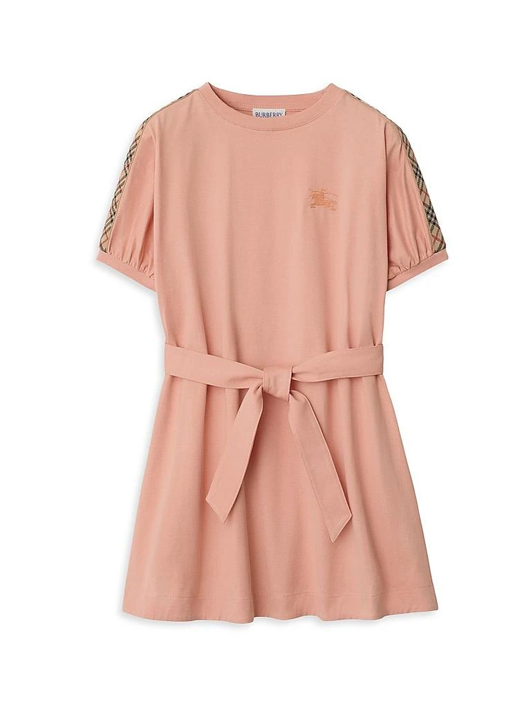 Burberry Childrens Check Trim Cotton T-shirt Dress , Size: 14Y