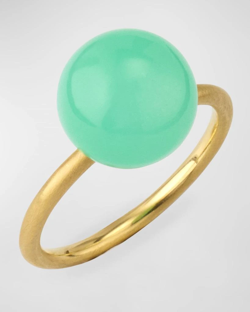 Irene Neuwirth Gumball 18K Yellow Gold Ring Set with 11mm Chrysoprase 3