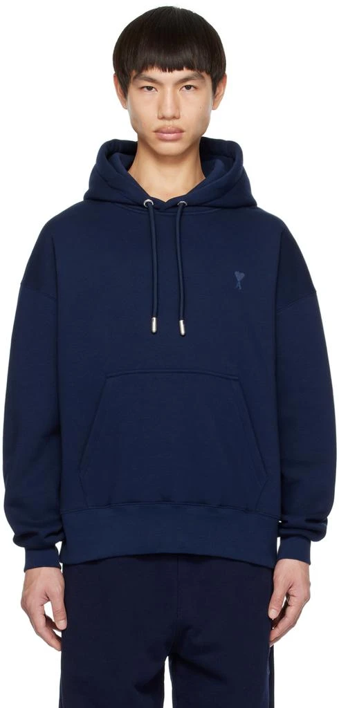 AMI Paris Navy Ami de Coeur Hoodie 1