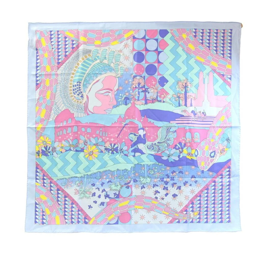BVLGARI blue pink Silk Scarf (Pre-Owned)