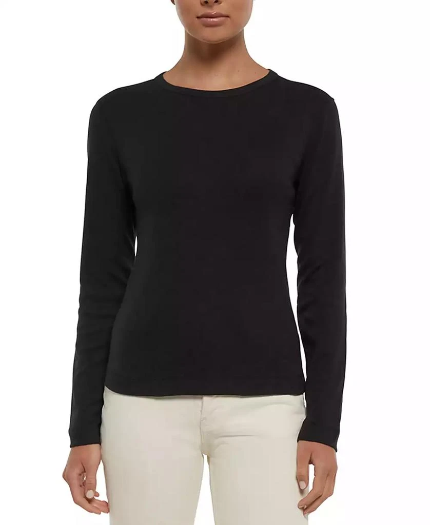 Three Dots Women's Long-Sleeve Crewneck T-Shirt 1