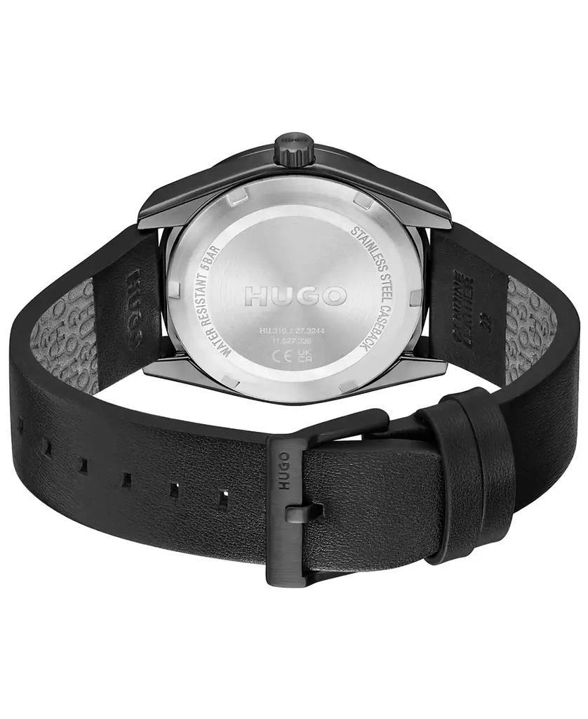 Hugo Boss Men's Bright Sport Quartz Multifunction Black Calfskin Watch, 42mm 3