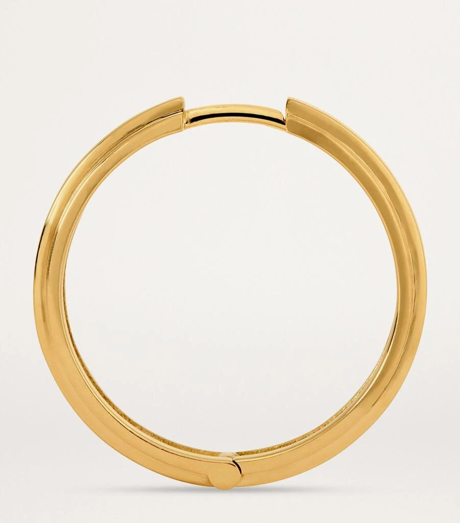 Azlee Yellow Gold Staircase 3-Tier Huggie Earrings 4