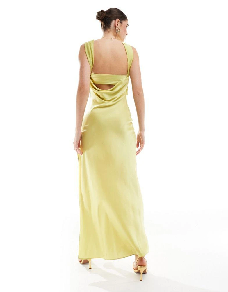 princess polly baby blue dress ASOS DESIGN satin twist strap drape maxi dress in lime – On Sale Now with  Up to 60% Off